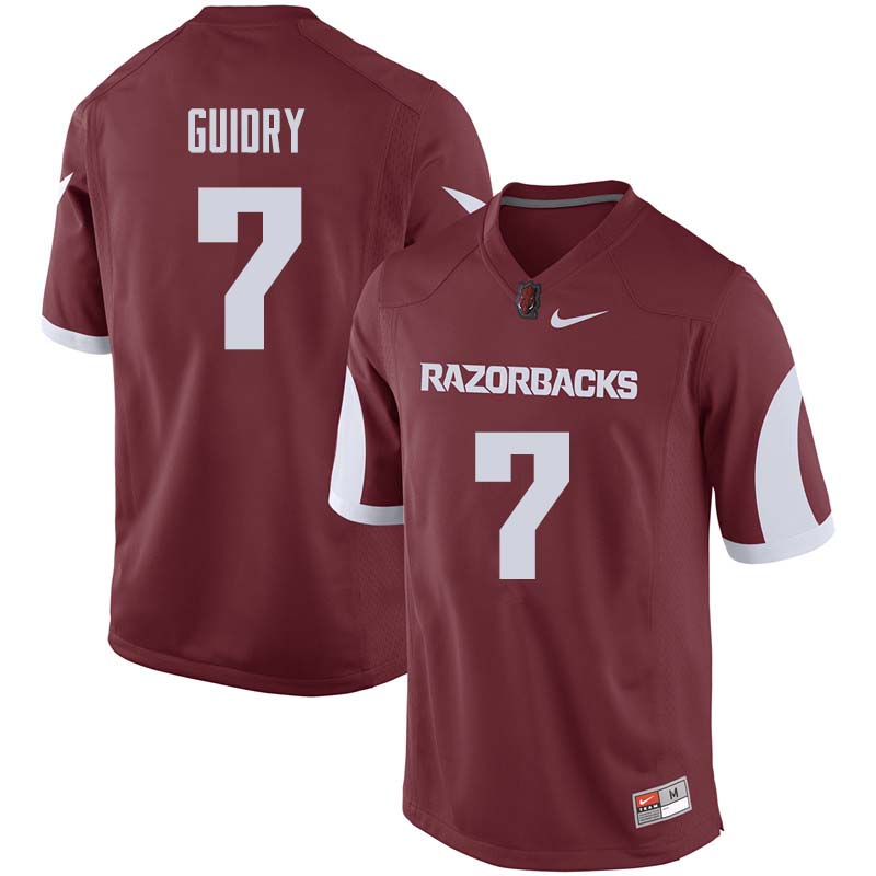 Men #7 Briston Guidry Arkansas Razorback College Football Jerseys Sale-Cardinal